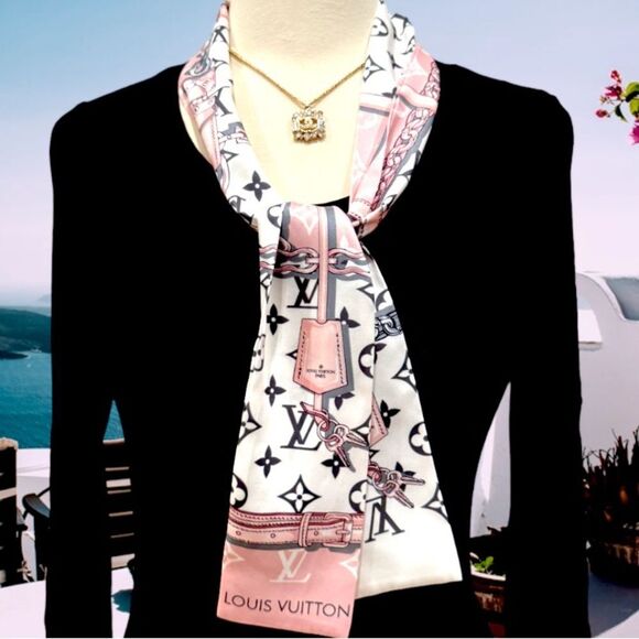 LOUIS VUITTON CONFIDENTIAL BANDEAU SCARF LIGHT PINK - Picture 1 of 5